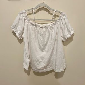 Off the shoulder white shirt, Size Large